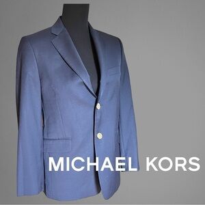MICHAEL KORS Navy Wool Blazer With Gold Crest Buttons Size 14R
